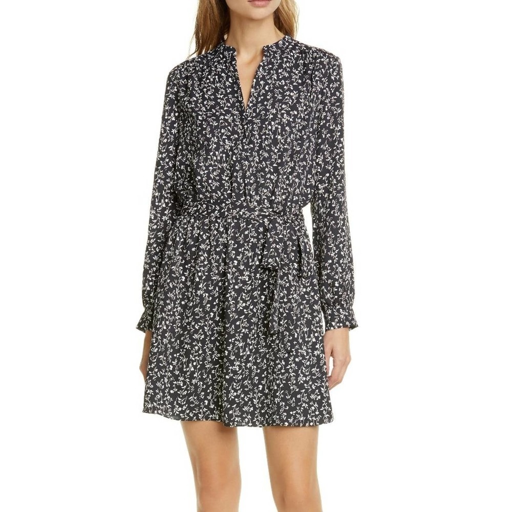 Joie black and white floral dress size XS